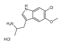 1-(6-Chloro-5-methoxy-1H-indol-3-yl)-2-propanamine hydrochloride (1:1) Structure