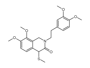 7,8-dimethoxy-2-(3,4-dimethoxybenzyl)-4-methylthio-1,2,3,4-tetrahydroisoquinolin-3-one结构式