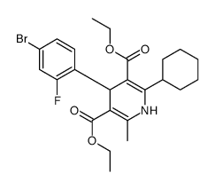 diethyl 4-(4-bromo-2-fluorophenyl)-2-cyclohexyl-6-methyl-1,4-dihydropyridine-3,5-dicarboxylate结构式