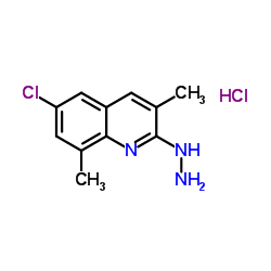 2-Hydrazino-6-chloro-3,8-dimethylquinoline hydrochloride结构式