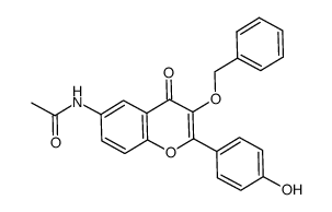 2-(4-hydroxyphenyl)-3-benzyloxy-6-acetamido-4H-1-benzopyran-4-one结构式