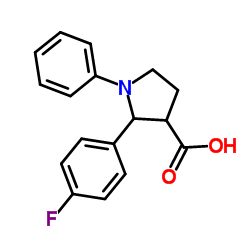 2-(4-Fluorophenyl)-1-phenyl-3-pyrrolidinecarboxylic acid结构式