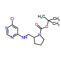 2-Methyl-2-propanyl 2-{[(6-chloro-4-pyrimidinyl)amino]methyl}-1-pyrrolidinecarboxylate structure