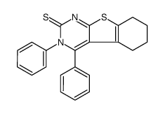 3,4-diphenyl-5,6,7,8-tetrahydro-[1]benzothiolo[2,3-d]pyrimidine-2-thione结构式