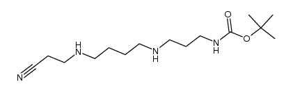 16-cyano-2,2-dimethyl-3-oxa-4-oxo-5,9,14-triazahexadecane Structure