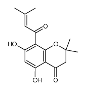 5,7-dihydroxy-2,2-dimethyl-8-(3-methylbut-2-enoyl)chroman-4-one结构式