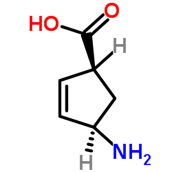 (1S,4R)-4-Amino-2-cyclopentene-1-carboxylic acid Structure