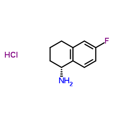 (1R)-6-Fluoro-1,2,3,4-tetrahydro-1-naphthalenamine hydrochloride (1:1)结构式