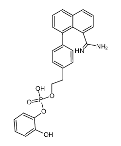Phosphorsaeure-2-<4-(8-amidinonaphth-1-yl)phenyl>ethylester-2-hydroxyphenylester, inneres Salz结构式
