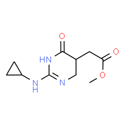 Methyl [2-(cyclopropylamino)-6-oxo-1,4,5,6-tetrahydropyrimidin-5-yl]acetate structure