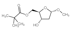 Methyl-2-deoxy-5-O-pivaloyl-α-D-erythro-pentofuranoside结构式
