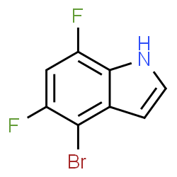 4-溴-5,7-二氟-1H-吲哚结构式