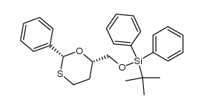 tert-butyldiphenyl(((2R,6S)-2-phenyl-1,3-oxathian-6-yl)methoxy)silane结构式