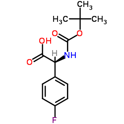 (S)-2-((叔丁氧基羰基)氨基)-2-(4-氟苯基)乙酸结构式