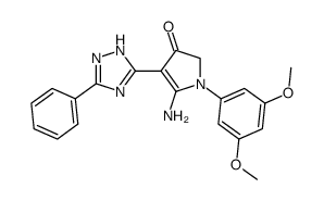 5-amino-1-(3,5-dimethoxyphenyl)-4-(3-phenyl-1H-1,2,4-triazol-5-yl)-1,2-dihydro-3H-pyrrol-3-one Structure