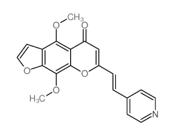 4,9-dimethoxy-7-(2-pyridin-4-ylethenyl)furo[3,2-g]chromen-5-one结构式