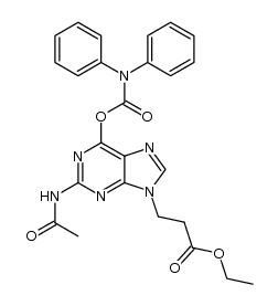 2-N-acetyl-9-N’-(2’-carbethoxy)ethyl-6-O-diphenylcarbamoylguanine Structure