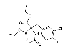 α-(3-Chlor-4-fluor-benzyl)-α-acetamino-malonsaeure-diethylester结构式