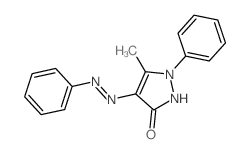 3H-Pyrazol-3-one,1,2-dihydro-5-methyl-1-phenyl-4-(2-phenyldiazenyl)- structure