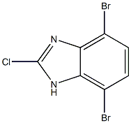 4,7-二溴-2-氯-1H-苯并咪唑结构式