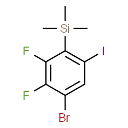 4-Bromo-2,3-difluoro-6-iodo-1-(trimethylsilyl)benzene结构式