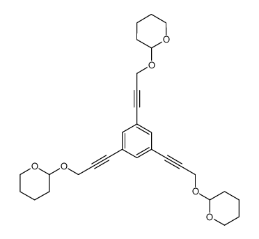 1,3,5-tris(3-((tetrahydro-2H-pyran-2-yl)oxy)prop-1-yn-1-yl)benzene结构式
