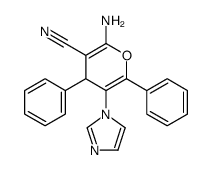 2-amino-5-imidazol-1-yl-4,6-diphenyl-4H-pyran-3-carbonitrile结构式