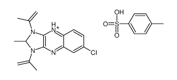 6-chloro-2-methyl-1,3-bis(prop-1-en-2-yl)-1,2-dihydroimidazo[4,5-b]quinoxalin-1-ium,4-methylbenzenesulfonic acid Structure