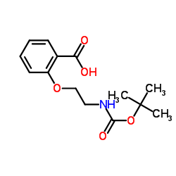 2-[2-({[(2-Methyl-2-propanyl)oxy]carbonyl}amino)ethoxy]benzoic acid结构式