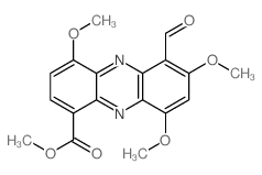 1-Phenazinecarboxylicacid, 6-formyl-4,7,9-trimethoxy-, methyl ester结构式