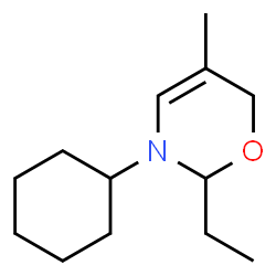 2H-1,3-Oxazine,3-cyclohexyl-2-ethyl-3,6-dihydro-5-methyl-(9CI) Structure