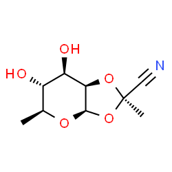 ba-L-Mannopyranose, 1,2-O-[(1R)-1-cyanoethylidene]-6-deoxy- (9CI)结构式