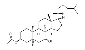 acetic acid-(7α-hydroxy-5α-cholestanyl-(3β)-ester)结构式