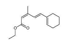 5t-cyclohex-1-enyl-3-methyl-penta-2ξ,4-dienoic acid ethyl ester结构式