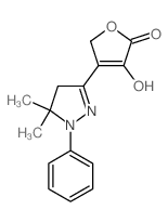 4-(4,5-Dihydro-5,5-dimethyl-1-phenyl-1H-pyrazol-3-yl)-3-hydroxy-2(5H)-furanone结构式