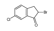 2-BROMO-6-CHLORO-2,3-DIHYDRO-1H-INDEN-1-ONE结构式