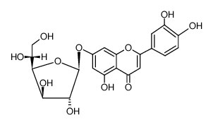 Isocynarosid (7-β-D-Glucofuranosyloxy-3',4',5-trihydroxyflavon Structure