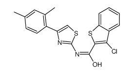 3-chloro-N-[4-(2,4-dimethylphenyl)-1,3-thiazol-2-yl]-1-benzothiophene-2-carboxamide结构式