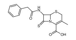 3-methyl-7β-(phenylacetamido)thioxoceph-3-em-4-carboxylic acid Structure