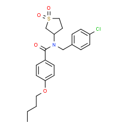 4-butoxy-N-(4-chlorobenzyl)-N-(1,1-dioxidotetrahydro-3-thienyl)benzamide结构式