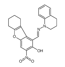 2-Dibenzofuranol,1-[[(3,4-dihydro-1(2H)-quinolinyl)imino]methyl]-6,7,8,9-tetrahydro-3-nitro-(9CI) structure