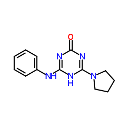 4-Anilino-6-(pyrrolidin-1-yl)-1,3,5-triazin-2-ol结构式