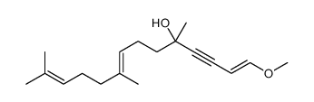 1-methoxy-5,9,13-trimethyltetradeca-1,8,12-trien-3-yn-5-ol结构式