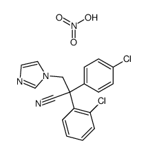 2-(4-Chloro-phenyl)-2-(2-chloro-phenyl)-3-imidazol-1-yl-propionitrile; compound with nitric acid结构式