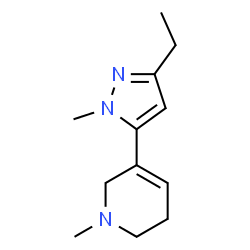 Pyridine, 3-(3-ethyl-1-methyl-1H-pyrazol-5-yl)-1,2,5,6-tetrahydro-1-methyl- (9CI) structure