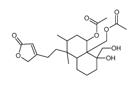 4-[2-[(1S,8aβ)-4α-Acetoxy-4aα-(acetoxymethyl)decahydro-5α-hydroxy-5-hydroxymethyl-1,2α-dimethylnaphthalen-1β-yl]ethyl]furan-2(5H)-one picture