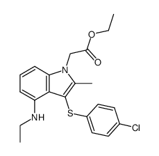 3-[(4-chlorophenyl)thio]-4-(ethylamino)-2-methyl-1H-indole-1-acetic acid, ethyl ester结构式