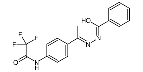 N-[1-[4-[(2,2,2-trifluoroacetyl)amino]phenyl]ethylideneamino]benzamide Structure