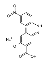 2,4-Dihydroxy-4'-nitroazobenzene-5-carboxylic acid sodium salt Structure