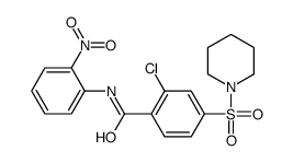 2-chloro-N-(2-nitrophenyl)-4-piperidin-1-ylsulfonylbenzamide结构式